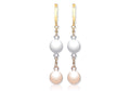 9ct 3 Coloured Gold Disc Drop Huggy