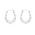 9K White Gold Mini Groove Creole Hoop Earrings