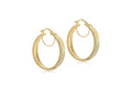 9ct Yellow Gold Diamond Cut Double Hoop Earrings
