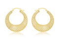 9ct Yellow Gold Mesh Creole Earrings