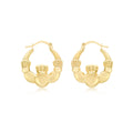 9K Yellow Gold Claddagh Earrings