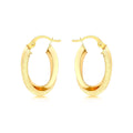 9K Yellow Gold Double Oval Creole Earrings