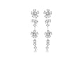 Sterling Silver CZ Floral Drops