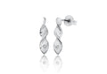 Sterling Silver Diamond Set Twist Drops