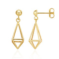 9K Yellow Gold Prism Drop Earrings