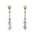 18K Yellow Gold Cubic Zirconia Drop Earrings