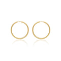 9K Yellow Gold 4mm Tube 35mm Hoop Earrings