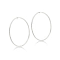 9K White Gold Slim 40mm Faceted Hoop Earrings