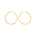9K Yellow Gold Round-Tube 40mm Hoop Creole Earrings