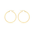 9K Yellow Gold Rectangular-Tube 30mm Hoop Earrings