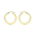 9K Yellow Gold Flat Creole Hoop Earrings