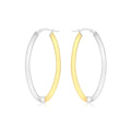 9K 2-Colour Gold Oval Creole Earrings