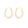 9K 2-Colour Gold 14mm X 17mm Creole Hoop Earrings