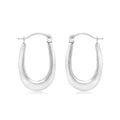 9K White Gold 12mm X 19mm Creole Hoop Earrings