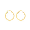 9K Yellow Gold Square-Tube 22mm Hoop Earrings