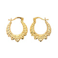 9K Yellow Gold Heart Hoop Earrings