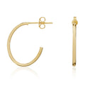 9K Yellow Gold 20mm Oval Half Hoop Earrings