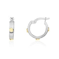 9K White Gold 14.5mm Rivet Hoop Earrings