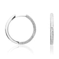 9K White Gold Brushed Finish Huggies