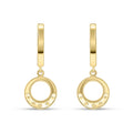 9K Yellow Gold Circle Drop Earrings