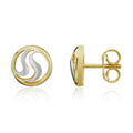 9K Yellow Gold Wave Stud Earrings