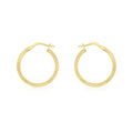 9K Yellow Gold 20mm Cobra-Textured Hoop Creole Earrings
