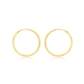 9K Yellow Gold 1.8mm Tube 22mm Polished Hoop Earrings