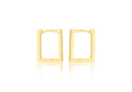 9K Yellow Gold Rectangular Hoop Earrings