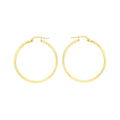 9K Yellow Gold Rectangular-Tube 35mm Hoop Earrings