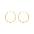 9K Yellow Gold 18mm Sleeper Hoop Earrings