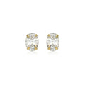 9K Yellow Gold Oval CZ Stud Earrings