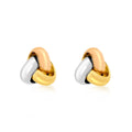 9K 3-Colour Gold 8mm Knot Stud Earrings