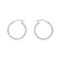 9K White Gold 20mm Cobra-Textured Hoop Creole Earrings