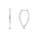 9K White Gold Pointed Huggie Hoop Earrings