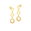 9K Yellow Gold 3 Circle Drop Earrings