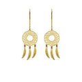 9K Yellow Gold Circle Cutout 'Dream Catcher' Earrings