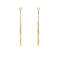 9K Yellow Gold Chain & Faceted Bar Drop Earrings