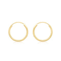 9K Yellow Gold 15mm Sleeper Hoop Earrings