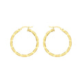 9K Yellow Gold 30mm Twist Hoop Creole Earrings