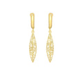 9K Yellow Gold Elliptical Teardrop Earrings