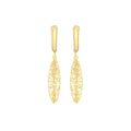 9K Yellow Gold Twist Elliptical Teardrop Earrings
