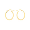 9K Yellow Gold 18mm X 21mm Oval Hoop Creole Earrings