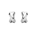 9K White Gold Crossover 'Kiss' Stud Earrings