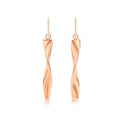 9K Rose Gold Twist Drop Earrings