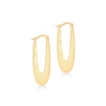 9K Yellow Gold Elongated Drop Hoop Earrings
