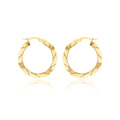 9K Yellow Gold Twisted Creole Earrings