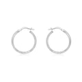 9K White Gold 20mm Cobra Hoop Earrings