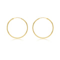 9K Yellow Gold 25mm Plain Sleeper Hoop Earrings