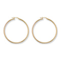 9K Yellow Gold 40mm Round Tube Hoop Earrings