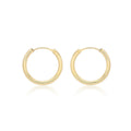 9K Yellow Gold Hollow-Tube 17.5mm Hoop Earrings